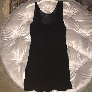 Black dress with mesh neck